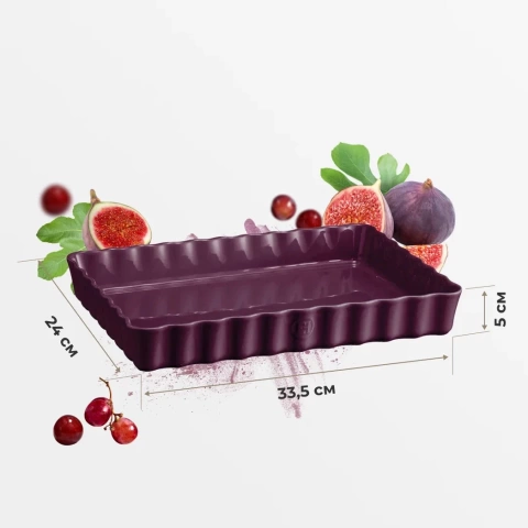 Форма для пирога 24 х 34 см Emile Henry прямоугольная цвет инжир