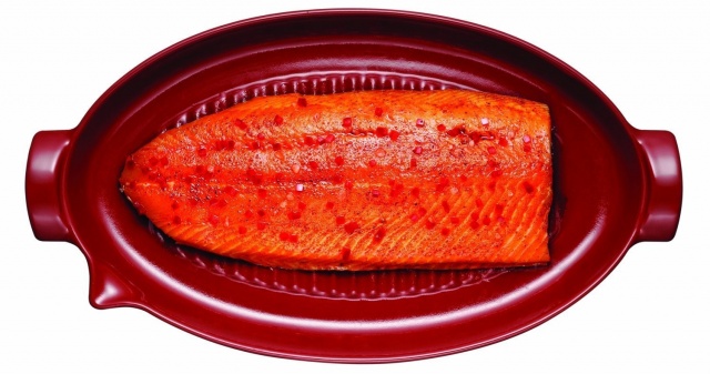 Барбекю-гриль для рыбы 50x28 см (цвет: красный) Emile Henry (уценка)